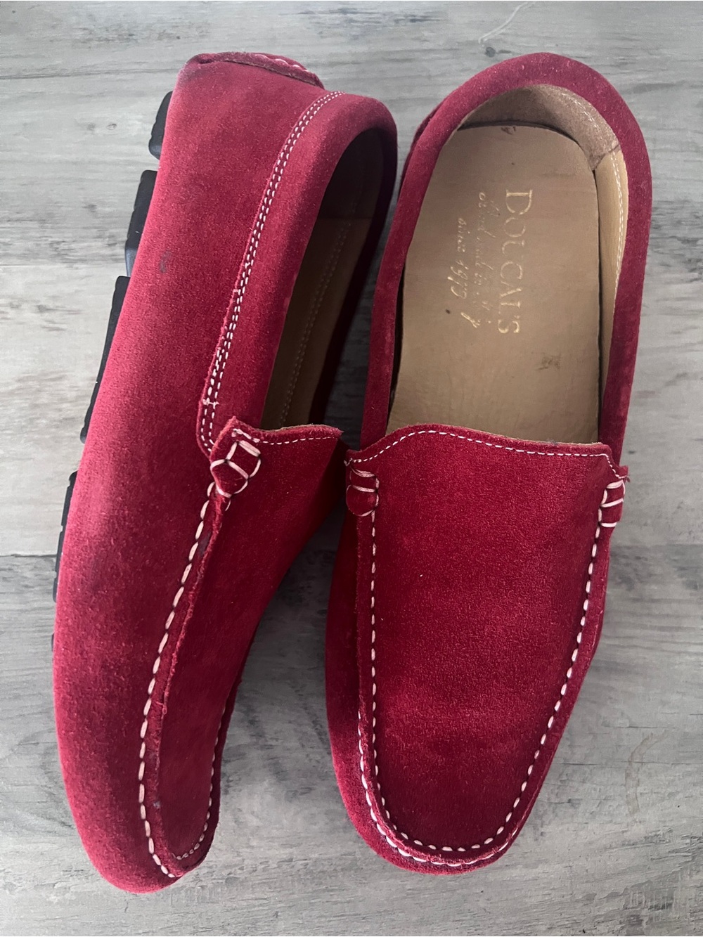 Doucal’s Red Suede Men's Driving Loafers